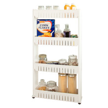 SoBuy Wąska szafka plastikowa 54,5x12,5x102,5cm z kółkami