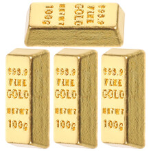 10 Stuks Poppenhuis Gouden Barren Mini Inrichting Maat S Hol