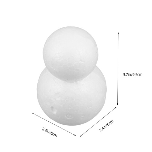 15 Stuks Kerstmis Sneeuwman Foam Craft Wit Polystyreen 9,5 Cm 2