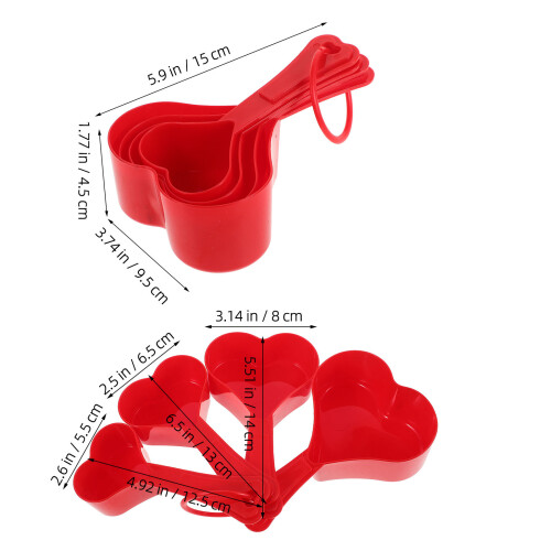 1Set Herzförmige Messlöffel Für Backen Kunststoff 1