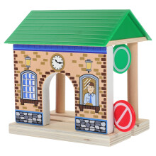 Holz Eisenbahnstation Kinder Holzzug Aufbauszenario Layout Zubehör
