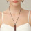 Vial Collar De Madera Colgante Largo Para Mujer 10