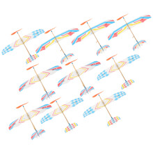 10Pcs Rubber Band Powered Biplane Model Airplane Toys For Kids