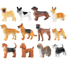 12Pcs Kids Resin Dog Figure Toys Adorable Dog Models