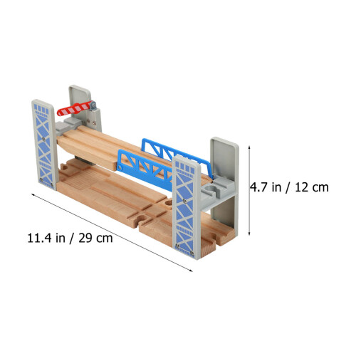 One Set Wooden Train Tracks With Bridge Model Toy 1