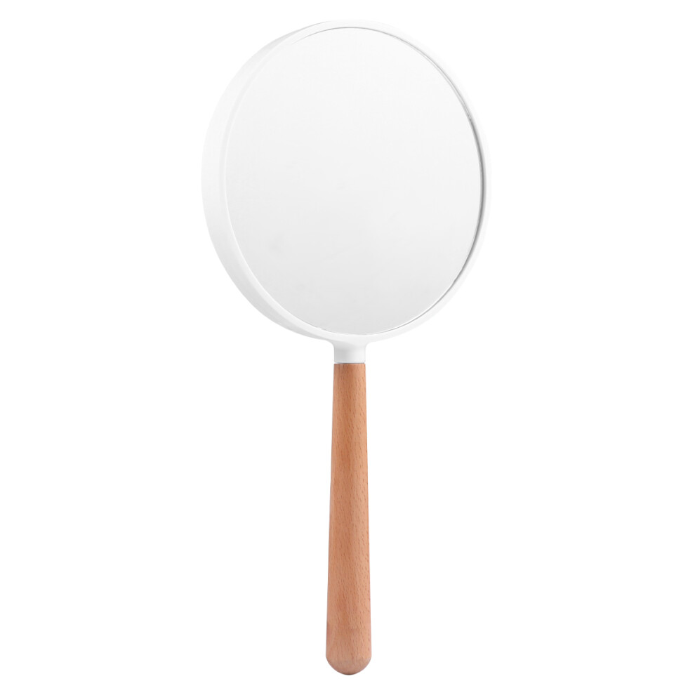 Ohphcall Vintage Handheld Makeup Mirror Wood Travel Cosmetic Mirror For Women