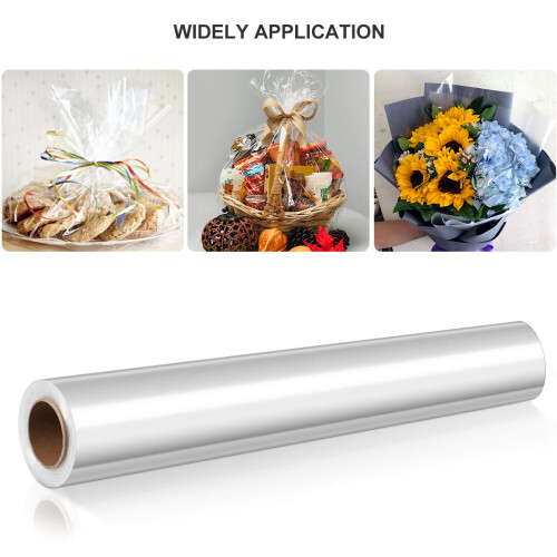 Cellophane Wrap 3 Mil Thick Roll Clear For Gift Baskets Arts Crafts 1