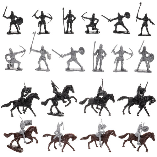 Mini Figurines Set Sand Table Soldier Models Tiny Knight With Horse