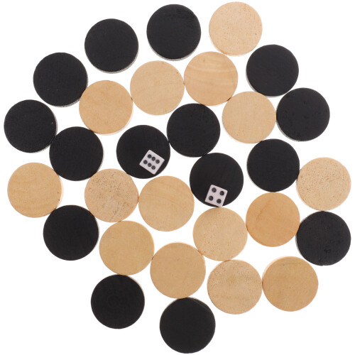 One Set Wooden Backgammon And Chess Pieces Board Game Accessories