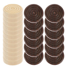 24Pcs Wooden Backgammon Chess Checkers Pieces Board Game Accessory