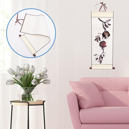 1Pc Blank Mounting Hanging Scroll Chinese Paper Art Wall Decor 2