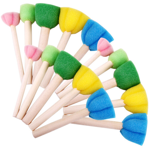 15Pcs Portable Kids Sponge Brushes For Graffiti