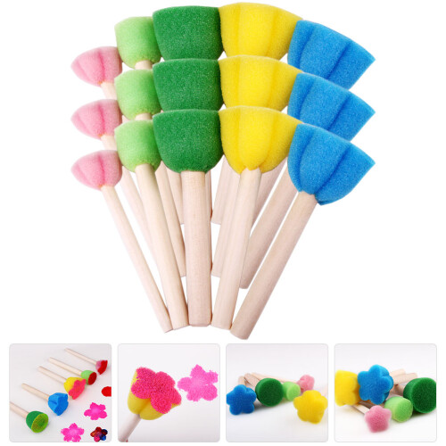 15Pcs Portable Kids Sponge Brushes For Graffiti 2