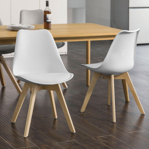 SoBuy Sedia da Pranzo Bianca 2 Pezzi Fst58-W 1