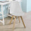 SoBuy Sedia da Pranzo Bianca 2 Pezzi Fst58-W 8