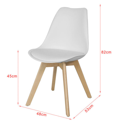 SoBuy Sedia da Pranzo Bianca 2 Pezzi Fst58-W 2