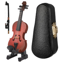 One Set Wooden Mini Violin With Bow And Stand For Studio Photo Prop