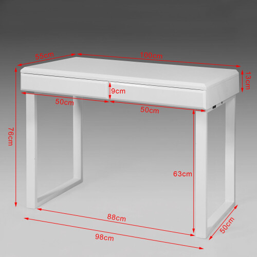 Scrivania SoBuy con 2 cassetti 100x55x76 cm 2