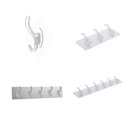 Laundry Waterproof Hanger Punch-Free Transparent-single hook 1