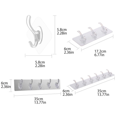 Laundry Waterproof Hanger Punch-Free Transparent-single hook 2
