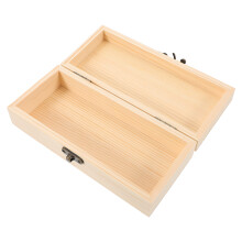 Unfinished Wooden Box Mit Scharnierter Deckel Und Vorderer Schnalle