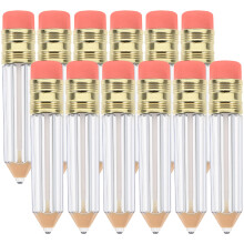 12Pcs Pencil Shaped Clear Refillable Lip Gloss Tubes Containers
