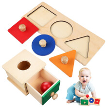 One Set Wood Throwing Box Toy With Ball Montessori Game