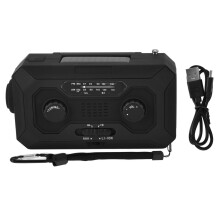 Survival Kit Essential, Solar Crank Am Fm Radio With Emergency Battery Charger, Led Flashlight, Reading Lamp, Sos Alarm, Waterproof, Perfect For Outdo