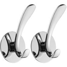 Ganchos autoadhesivos de acero inoxidable para toallas, ganchos dobles en J de montaje en pared con acabado duradero, perchas resistentes a la