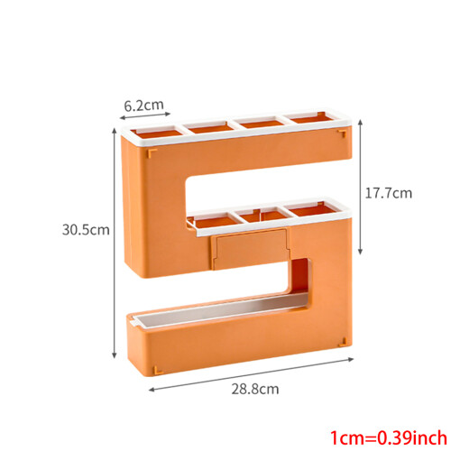 Wall Mounted Umbrella Stand Rack 5-Shape Umbrellas-Orange 2