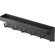 Stilvoller, wandmontierter Schlüsselhalter, Briefablage, selbstklebendes Schlüsselbrett für Büro, Küche, Eingangsbereich (Schwarz), 25,4 cm x