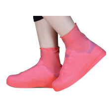 1 Pair Waterproof Nonslip Silicone Shoe Cover-pink S2