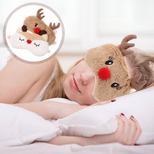 2 Stk. Niedliche Weihnachts- Plüsch Schlafmaske 1