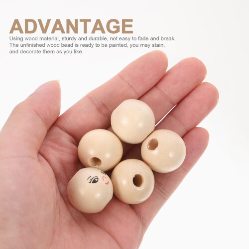 100 Unidades Redondas De Madera Con Sonriente 22mm 2