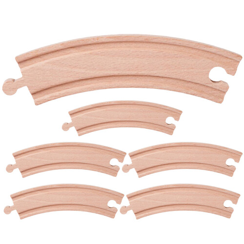 6 Piezas Accesorios Para Rieles De Tren Bloques Madera