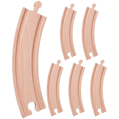6 Piezas Accesorios Para Rieles De Tren Bloques Madera 2