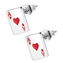 1 Par De Pendientes Para Niña, Chic Y Poker