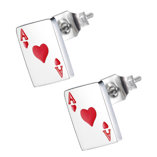 1 Par De Pendientes Para Niña, Chic Y Poker