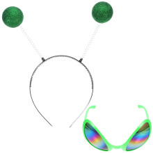 Set Vreemdeling Haarband En Bril Voor Vrouwen Voor Halloween