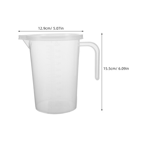 Engine Oil Cup: 1000Ml Transparent Plastic Measuring Jug With Lid 1