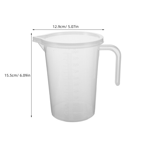 Engine Oil Cup: 1000Ml Transparent Plastic Measuring Jug With Lid 2