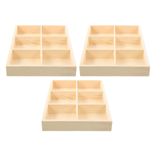 Caja Organizadora De Madera Para Escritorio Con Compartimentos