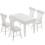 5Pcs 1/12 Mini Wooden Dining Table Chair Set White 1