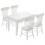 5Pcs 1/12 Mini Wooden Dining Table Chair Set White 3