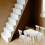 5Pcs 1/12 Mini Wooden Dining Table Chair Set White 7