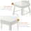 5Pcs 1/12 Mini Wooden Dining Table Chair Set White 9