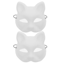 2Stk Diy Katzenmaske Kunststoff Unfertige Maske Für Tier Kostüm