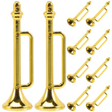 10Pcs Miniature Trumpet Musical Instruments For House Decor
