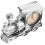 Railway Engine Alarm Clock For Bedroom Living Room Silver 11