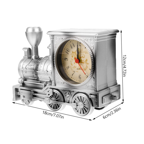 Railway Engine Alarm Clock For Bedroom Living Room Silver 1